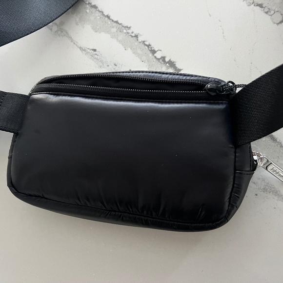 lululemon Everywhere Crossbody - Quilted Black Nylon with Silver Metal Harrdware - Picture 6 of 10